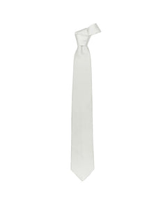 White Solid Silk Tie