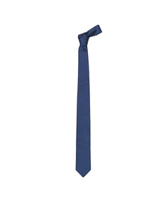 Solid Blue Twill Silk Narrow Tie