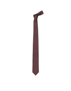 Solid Burgundy Twill Silk Narrow Tie