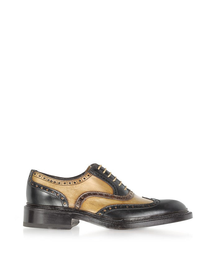 Forzieri Black and Tan Full Brogue Spectator Shoes