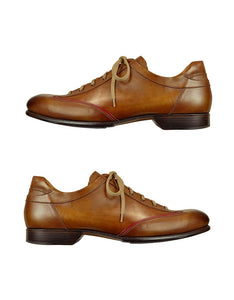 Men's Brown Handmade Italian Leather Lace-up Shoes