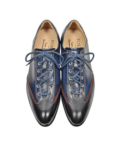 Men's Blue Handmade Italian Leather Lace-up Shoes