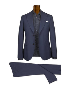 Men's Single Breasted Bluette Virgin Wool Suit