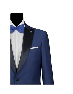 Men's Bluette Satin Peak Lapel Tuxedo