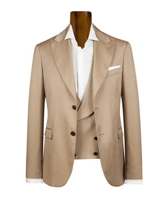 Men's Beige Wool Blend Dress