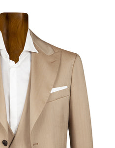 Men's Beige Wool Blend Dress