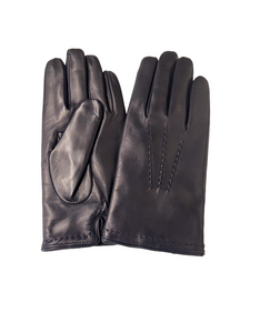 Cashmere Lined Navy Blue Italian Calf Leather Gloves