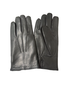 Cashmere Lined Dark Grey Italian Calf Leather Gloves
