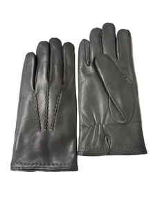 Cashmere Lined Dark Grey Italian Calf Leather Gloves