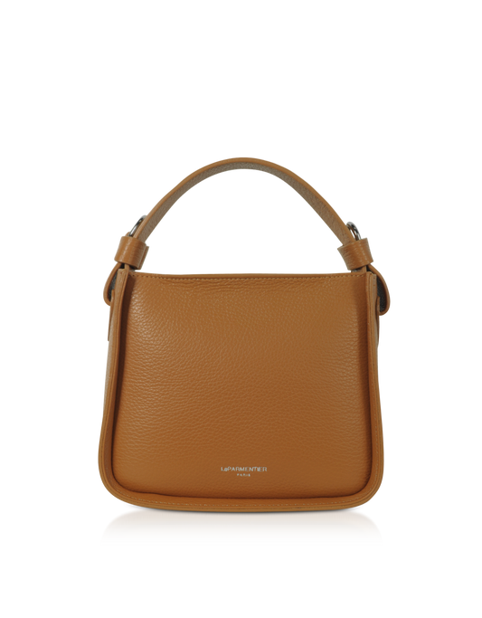 LE PARMENTIER - Duplo Small Hammered Leather Top Handle bag