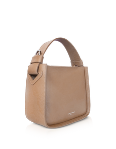 LE PARMENTIER - Duplo Small Hammered Leather Top Handle bag