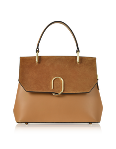 LE PARMENTIER - Thais Suede and Leather Satchel Bag