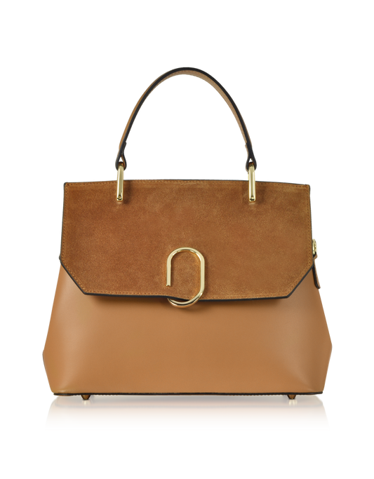 LE PARMENTIER - Thais Suede and Leather Satchel Bag