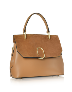 LE PARMENTIER - Thais Suede and Leather Satchel Bag