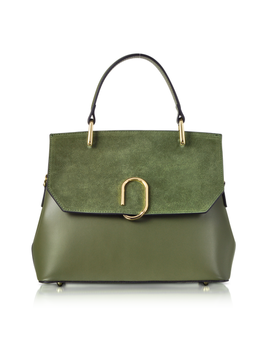 LE PARMENTIER - Thais Suede and Leather Satchel Bag