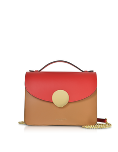 LE PARMENTIER - New Ondina Color Block Flap Top Leather Satchel Bag