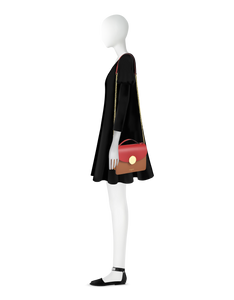 LE PARMENTIER - New Ondina Color Block Flap Top Leather Satchel Bag