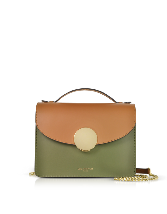 LE PARMENTIER - New Ondina Color Block Flap Top Leather Satchel Bag