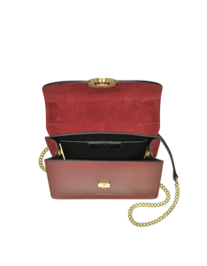 LE PARMENTIER - New Ondina Color Block Flap Top Leather Satchel Bag