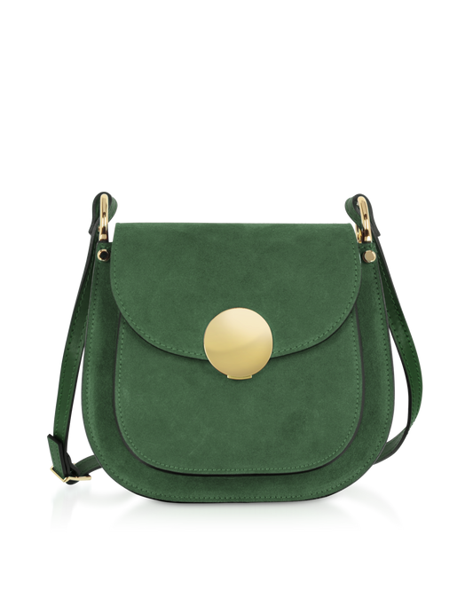 LE PARMENTIER - Agave Suede and Smooth Leather Shoulder Bag