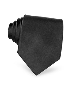 Solid Black Pure Silk Tie