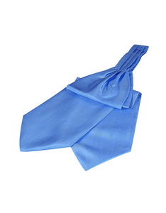 Sky Blue Solid Color Pure Silk Ascot