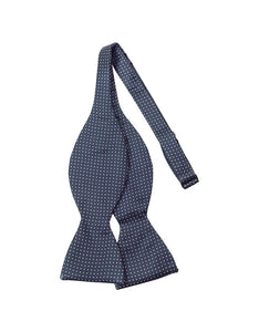 Navy Blue/Pink Small Polkadot Self-tie Silk Bowtie