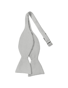 Silver/Black Small Polkadot Self-tie Silk Bowtie