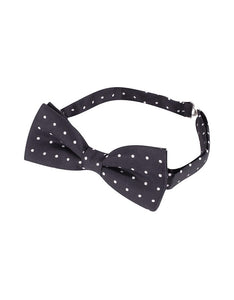 Black & White Medium Polkadot Pre-Tied Silk Bowtie