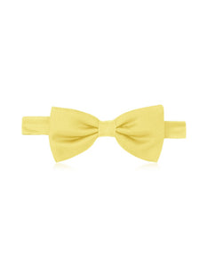 Yellow Solid Pre-Tied Twill Silk Bowtie