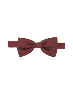 Burgundy Solid Pre-Tied Twill Silk Bowtie