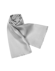 Silver Solid Silk Scarf