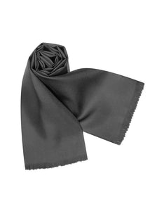 Black Solid Silk Scarf