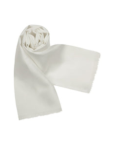 White Solid Silk Scarf