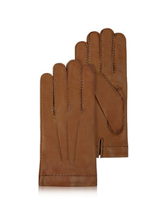Cashmere Lined Brown Italian Leather Gloves