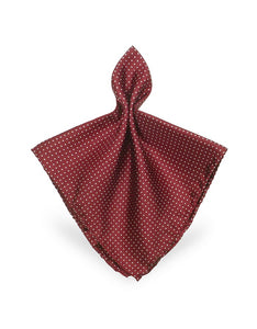 Wine Red Mini Polkadot Twill Silk Pocket Square