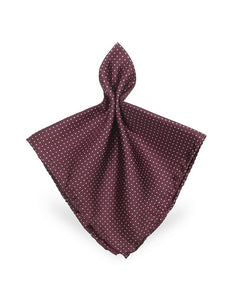 Plum Mini Polkadot Twill Silk Pocket Square