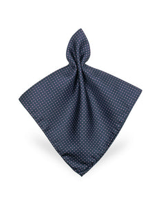 Blue/Pink Mini Polkadot Twill Silk Pocket Square