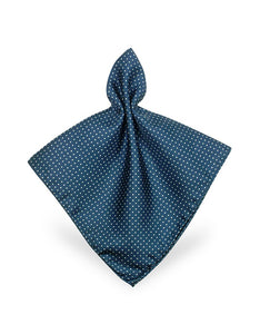 Navy Blue Mini Polkadot Twill Silk Pocket Square