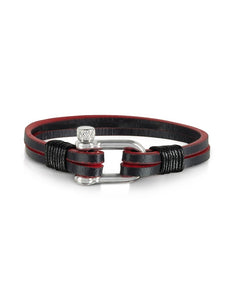 Two Tone Genuine Leather Men's Double Bracelet