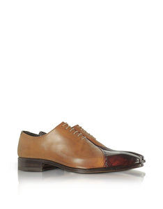 italian dress shoes Brown Italian Handcrafted Leather Cap Toe Dress Shoes – FORZIERI