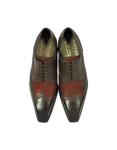 italian leather wingtip dress shoes Faconnable Wingtip Dress Men Leather Shoes Black Italy Nice Shape EUC Size 11