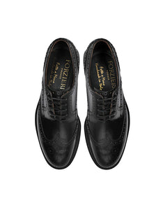 Men's Handamde Black Leather Oxford Shoes