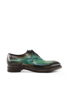 Men's Green and Brown Leather Oxford Shoes FORZIERI Men's Green and Brown Leather Oxford Shoes FORZIERI