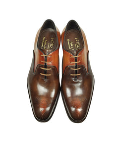 Two-Tone Italian Handcrafted Leather Oxford Shoe