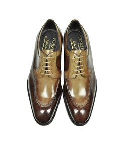 Italian Handcrafted Two Tone Leather Derby Shoe