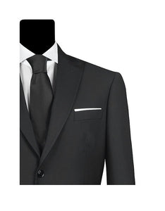 Men's Black Satin and Wool Blend Dress