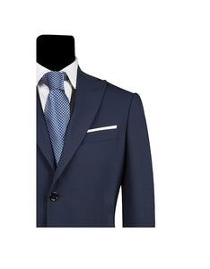 Men's Single Breasted Navy Blue Slim Fit Suit
