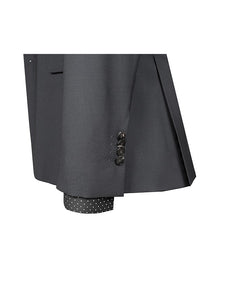 Men's Single Breasted Medium Gray Virgin Wool Suit