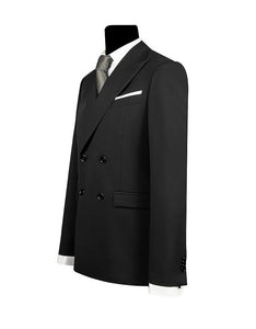 Men's Double Breasted Black Suit